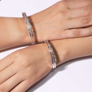 Silver Whirl Bangles