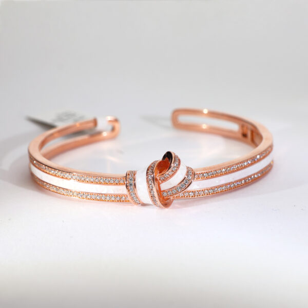 Knot Charm Rosegold Bracelet - Image 2