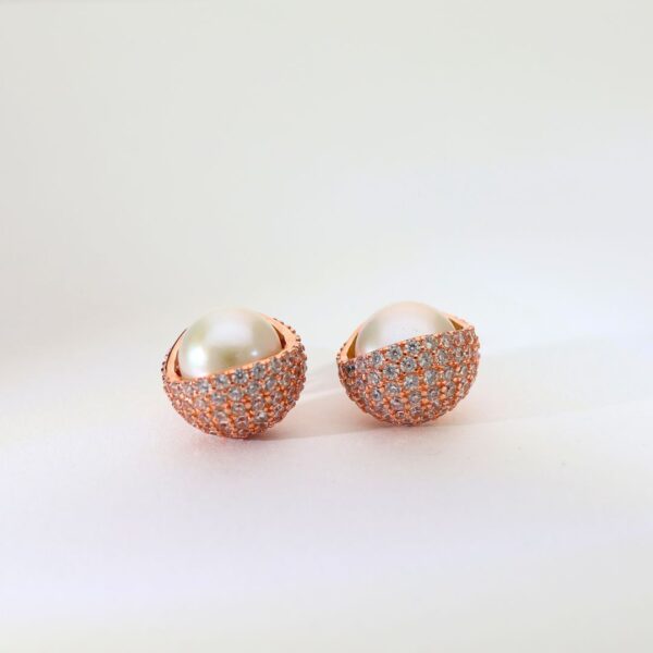 Blush Rise Rosegold Studs - Image 2