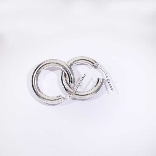 Gleam Hoop Silver Earrings - Image 3