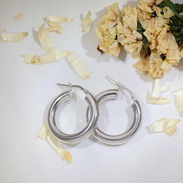 Gleam Hoop Silver Earrings - Image 6