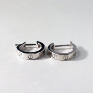 Screw Lock Silver Hoops