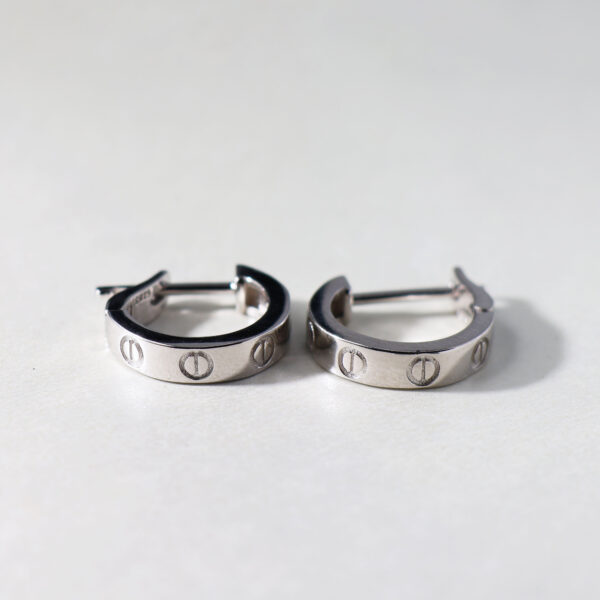 Screw Lock Silver Hoops