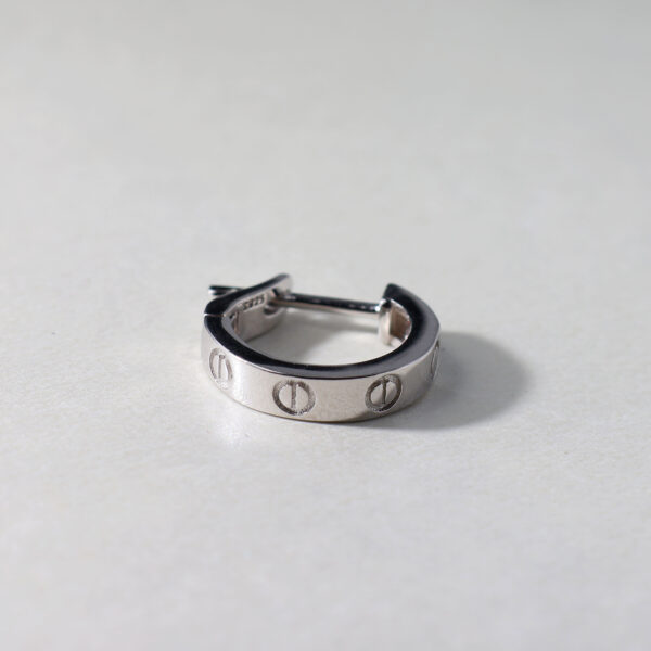 Screw Lock Silver Hoops - Image 3