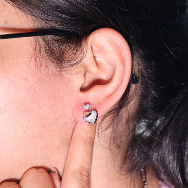 Twin Spark Heart Earrings - Image 4