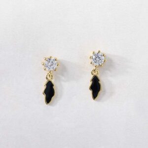 Noir Leaf Drops Earrings