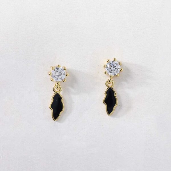 Noir Leaf Drops Earrings