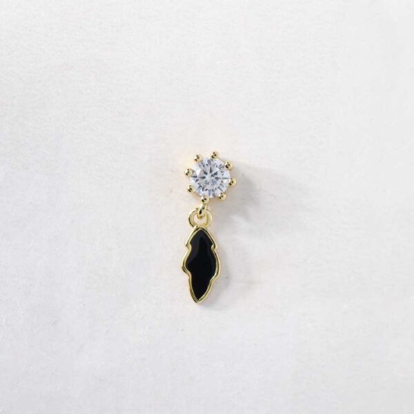 Noir Leaf Drops Earrings - Image 3
