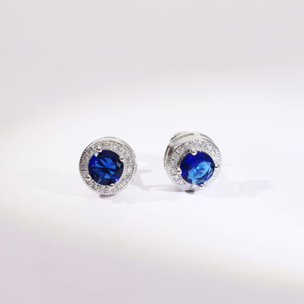 Celestial Blue Diamond Earrings - Image 3