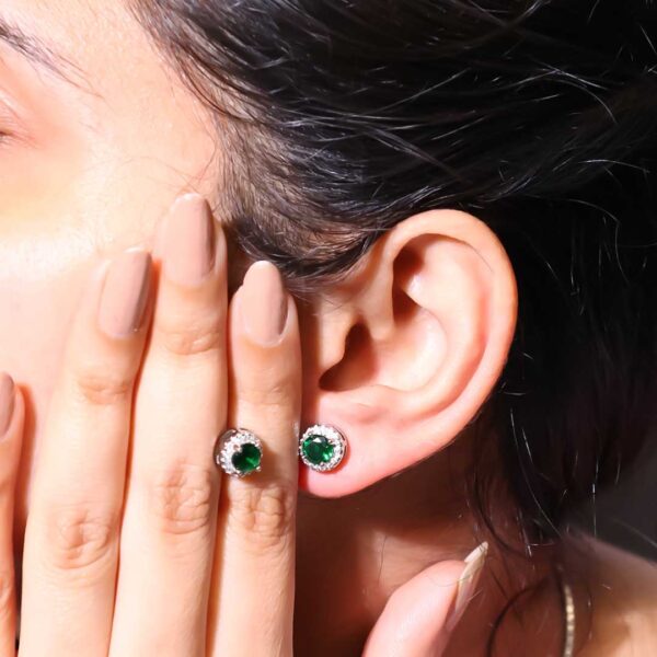 Royal Green  Diamond Earrings - Image 3