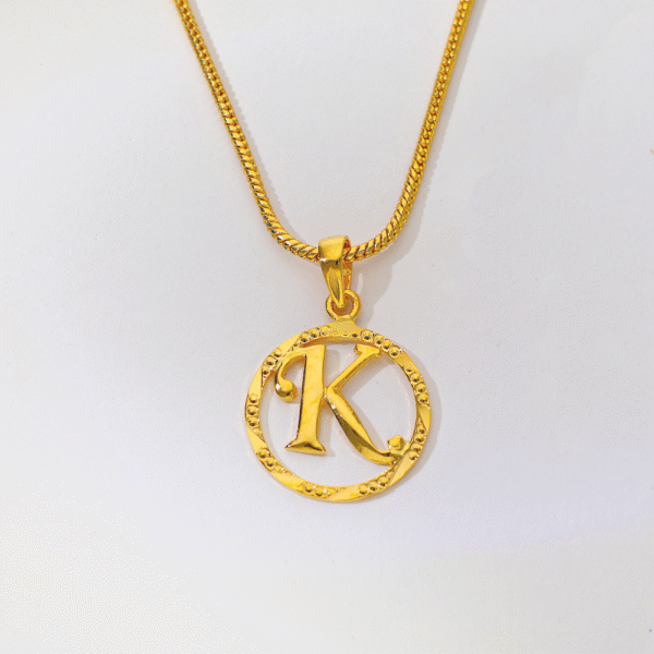 Golden Letter – K Pendant - Image 2