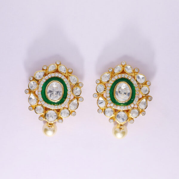 Mehar Stone Kundan  Earrings - Image 3