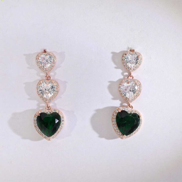 Evergreen Hearts Drop Earrings