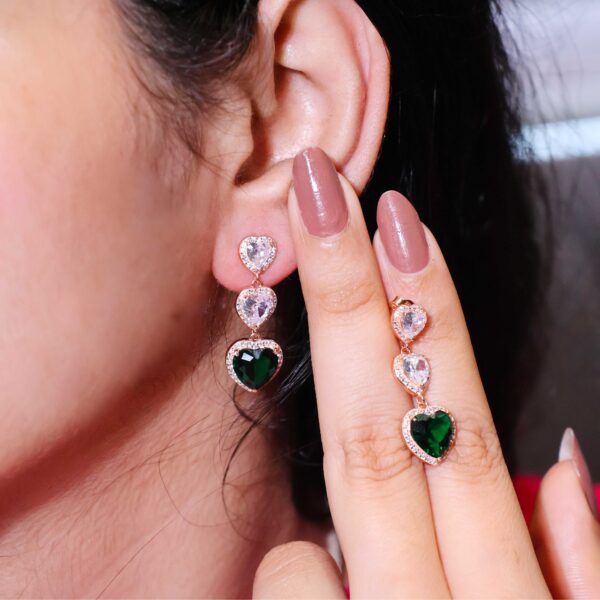 Evergreen Hearts Drop Earrings - Image 5