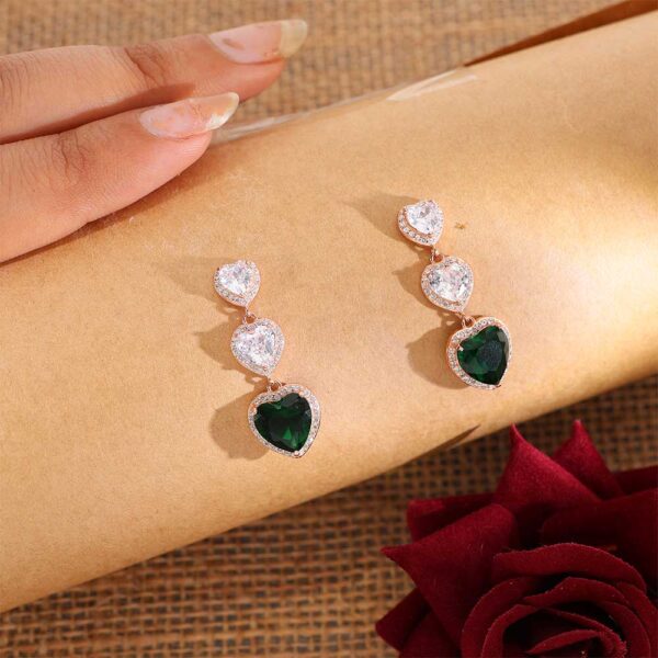 Evergreen Hearts Drop Earrings - Image 4