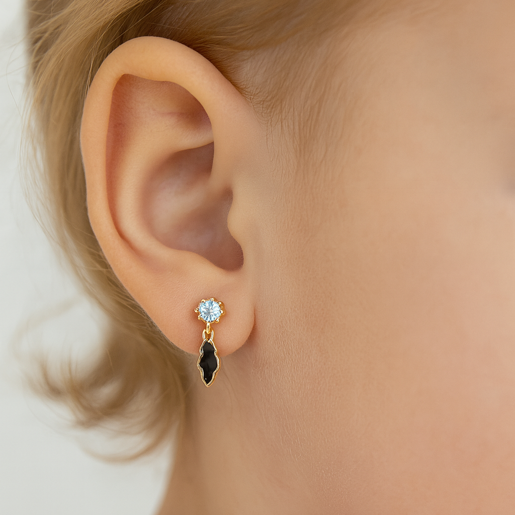 Noir Leaf Drops Earrings