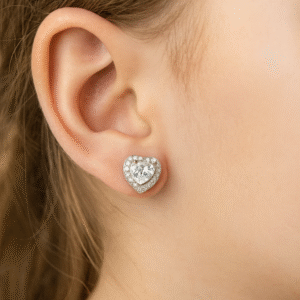 Scarlet Heart Diamond Studs