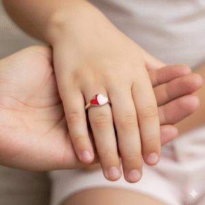 Twin Hearts Baby Ring