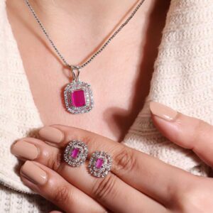 Ruby Halo Elegance Set