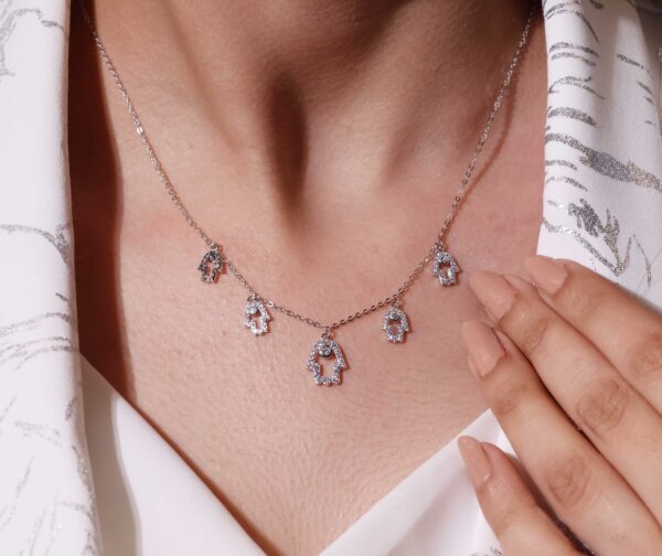 Silver Hamsa Charm Chain