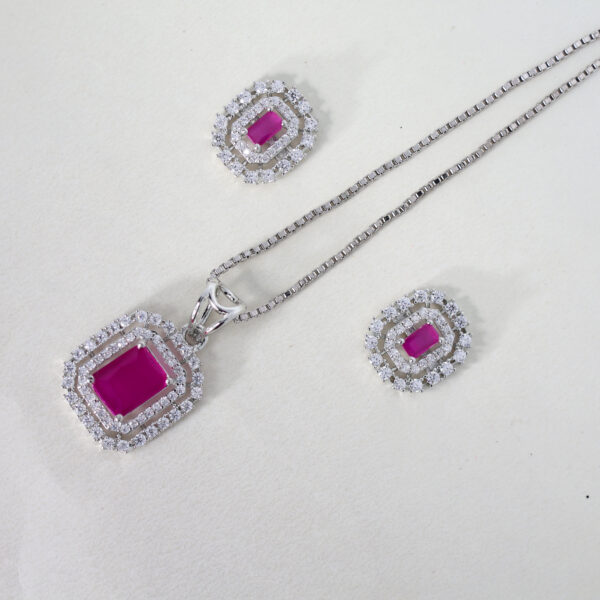 Ruby Halo Elegance Set - Image 3