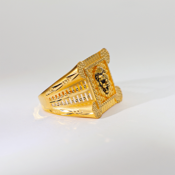 Gold Lion Logo Gents Ring - Image 4