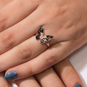 Enchanted Rosegold Butterfly Ring
