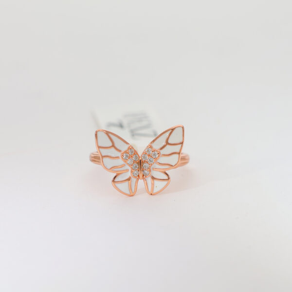 Rosegold Noir Butterfly Ring - Image 3