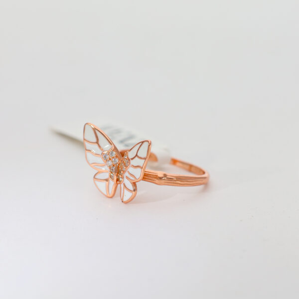 Rosegold Noir Butterfly Ring - Image 2