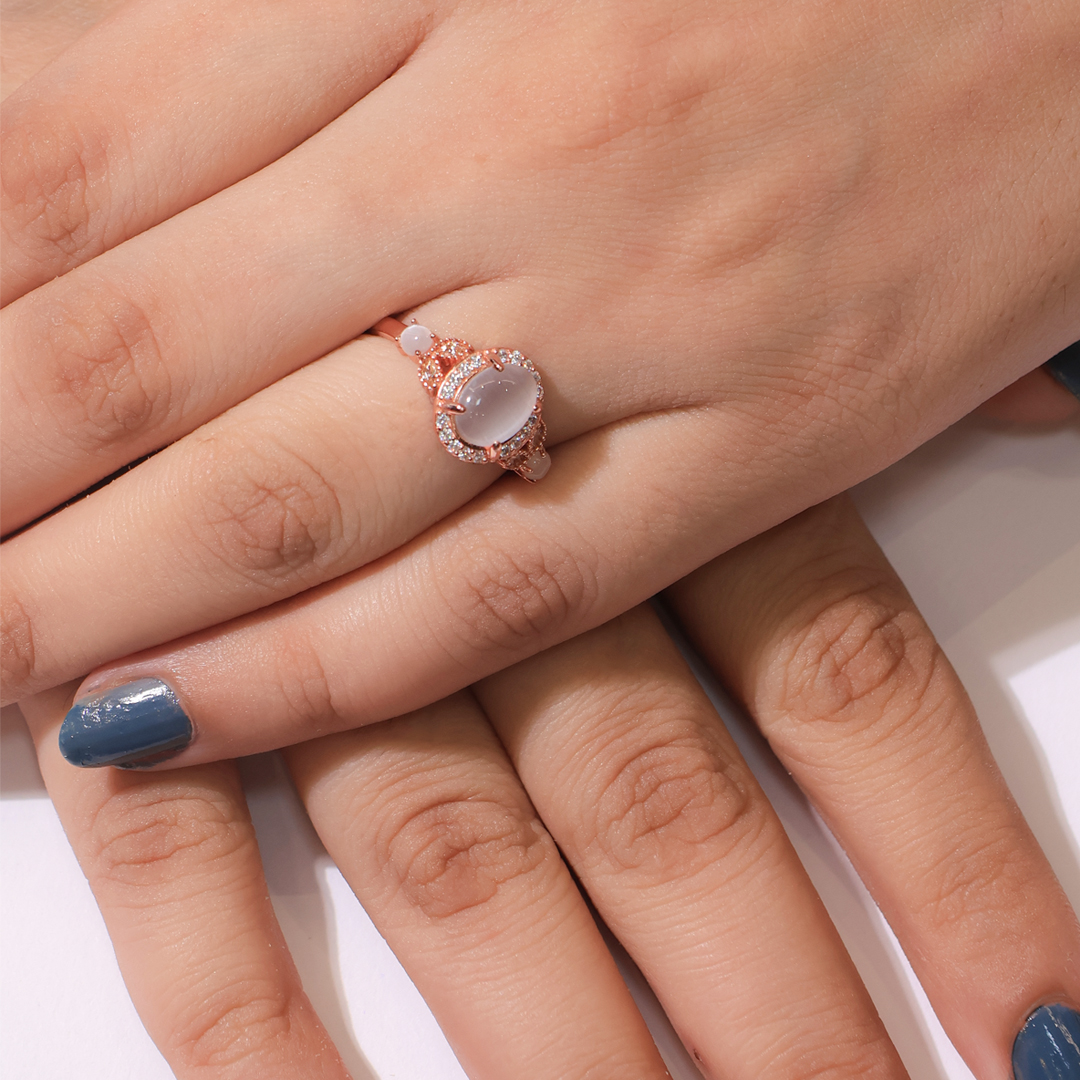 Rosegold Moonlit Aura Ring