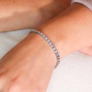 Crystal Grid Silver Bracelet