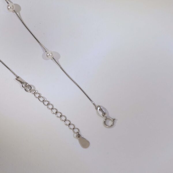 SnowSilk Pearl Silver Necklace - Image 5