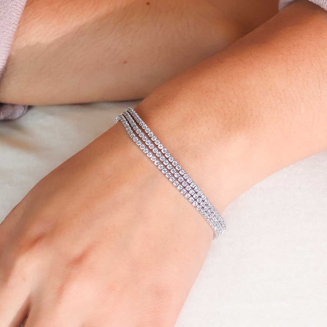 Moonlit Sparkle Silver Bracelet