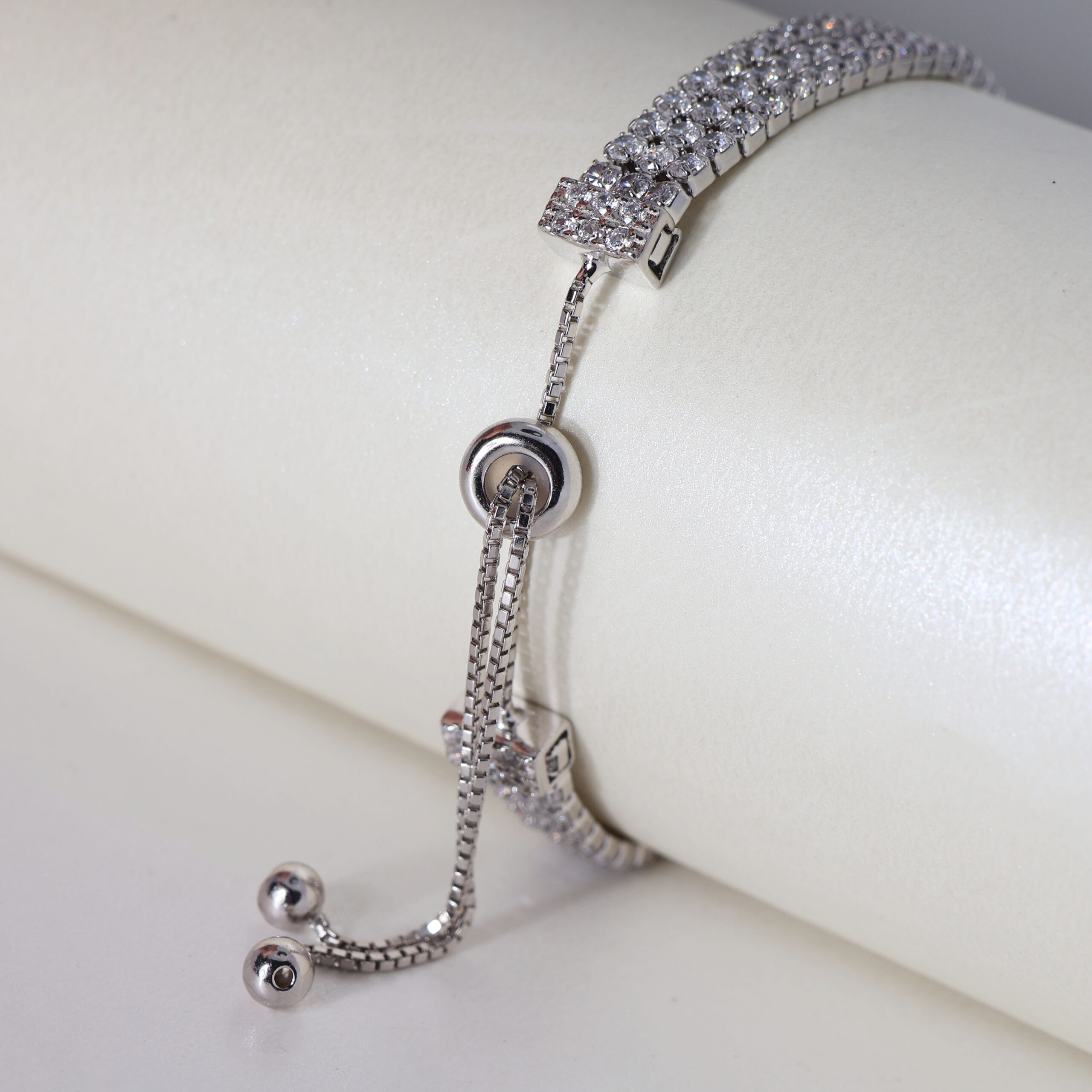 Moonlit Sparkle Silver Bracelet - Image 3