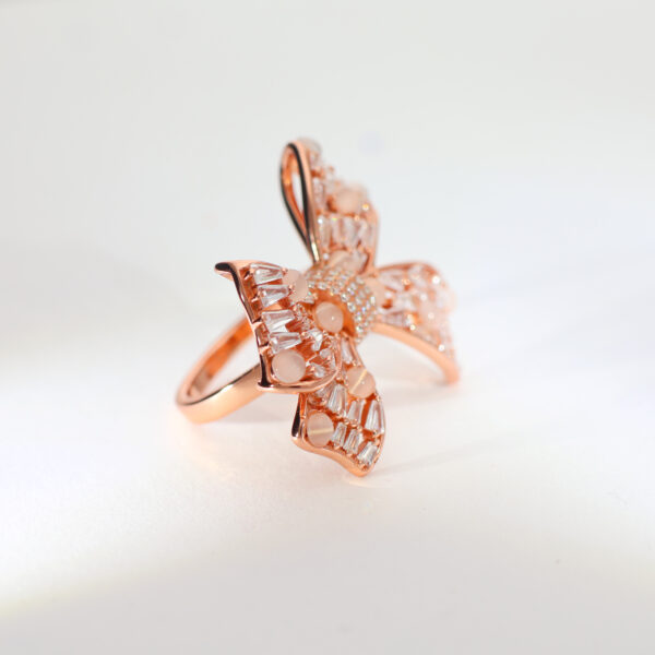 PinkTulle Bow Rosegold Ring - Image 3