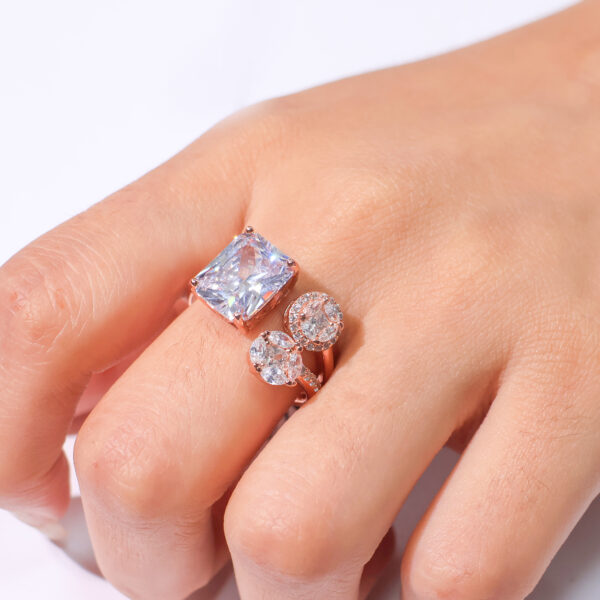 PrismGlow Triple Rosegold Ring