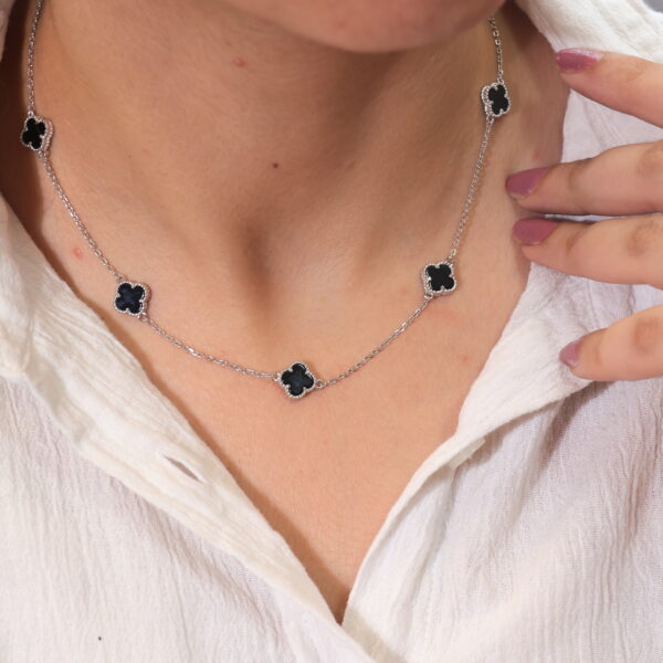 Onyx Clover Pendant