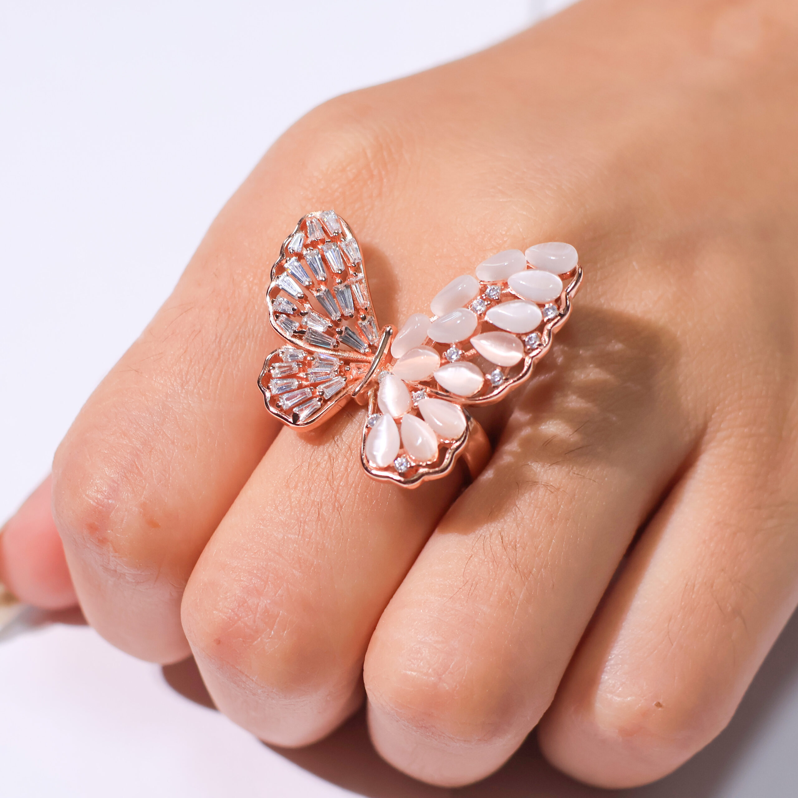 MoonBlush Butterfly Rosegold Ring