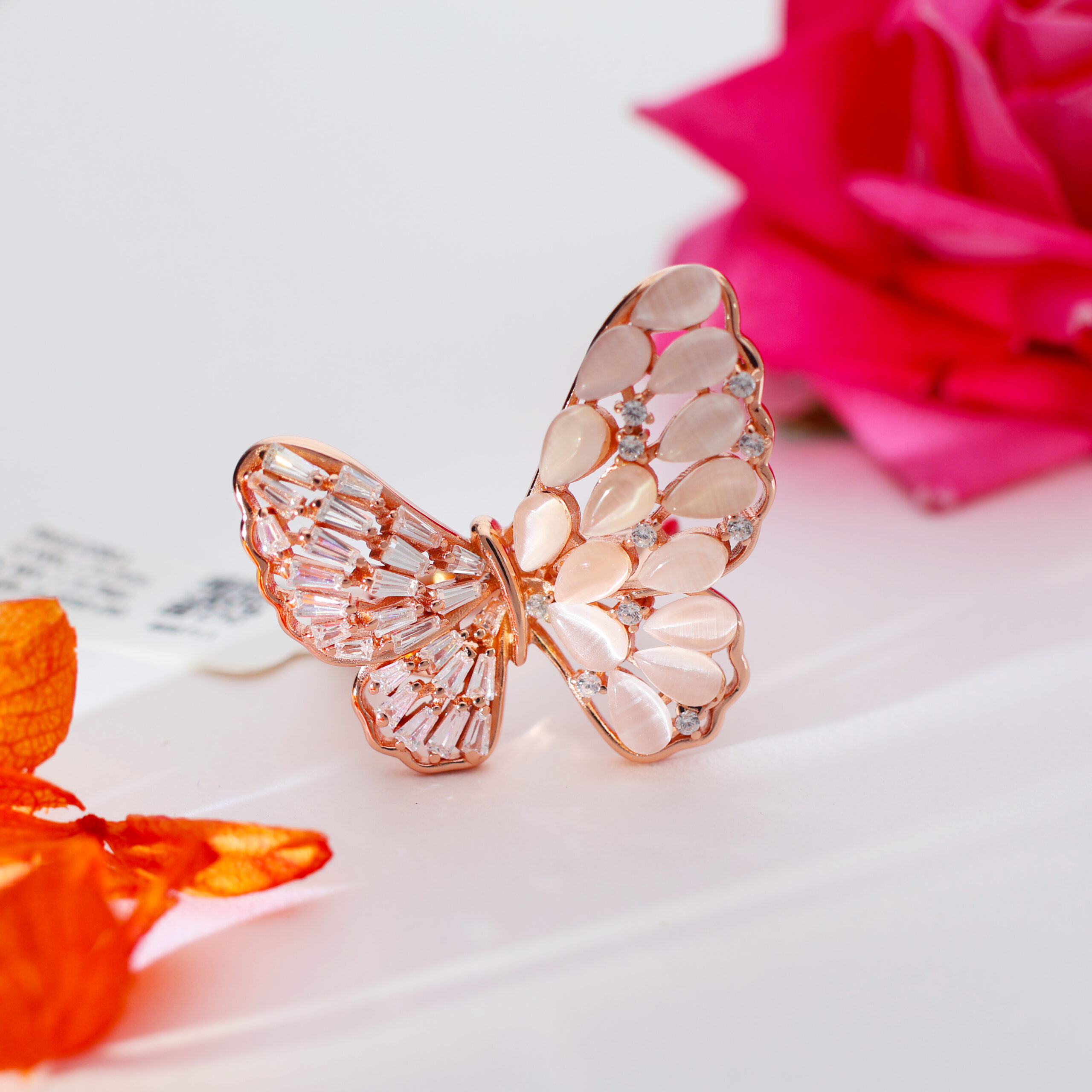 MoonBlush Butterfly Rosegold Ring - Image 5