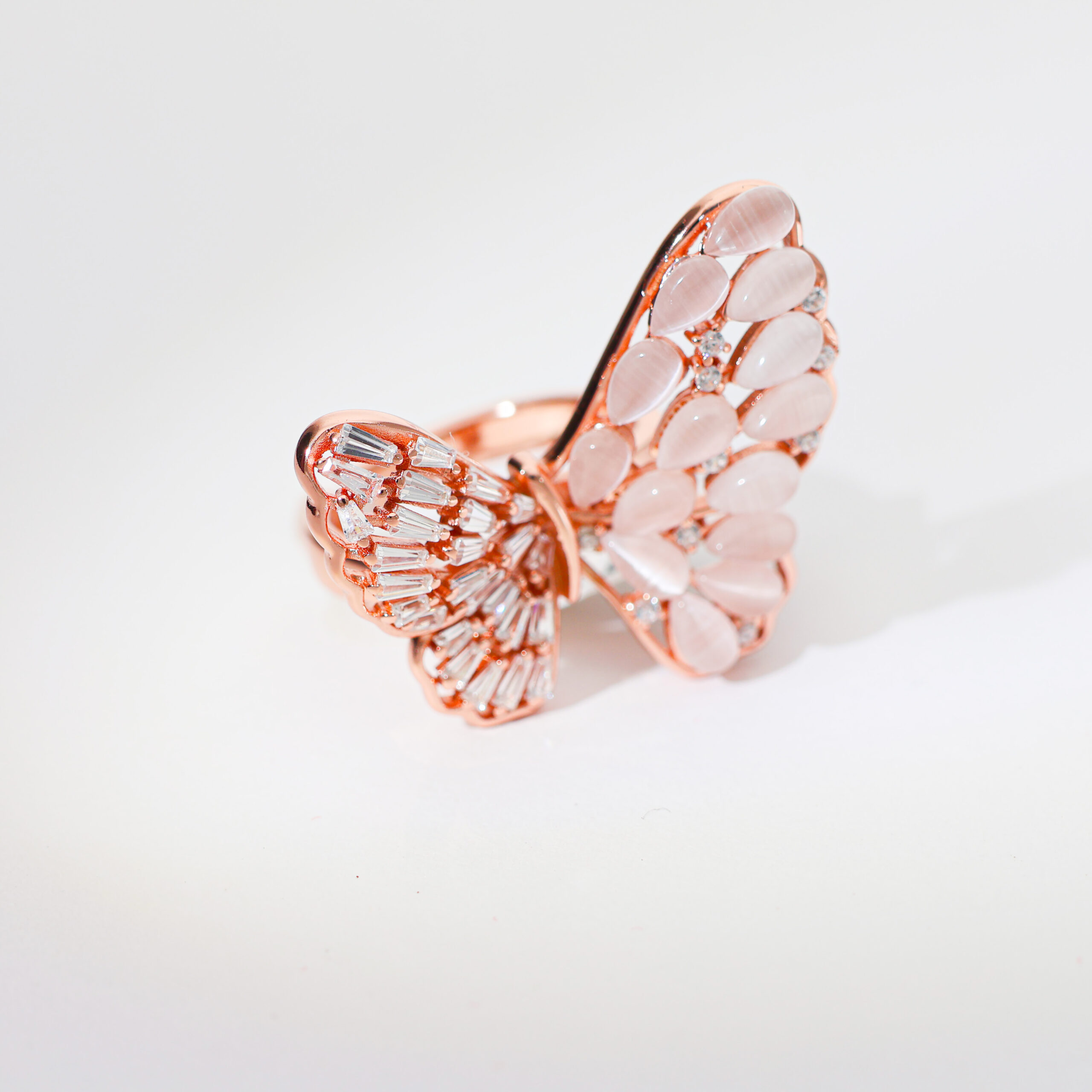 MoonBlush Butterfly Rosegold Ring - Image 3