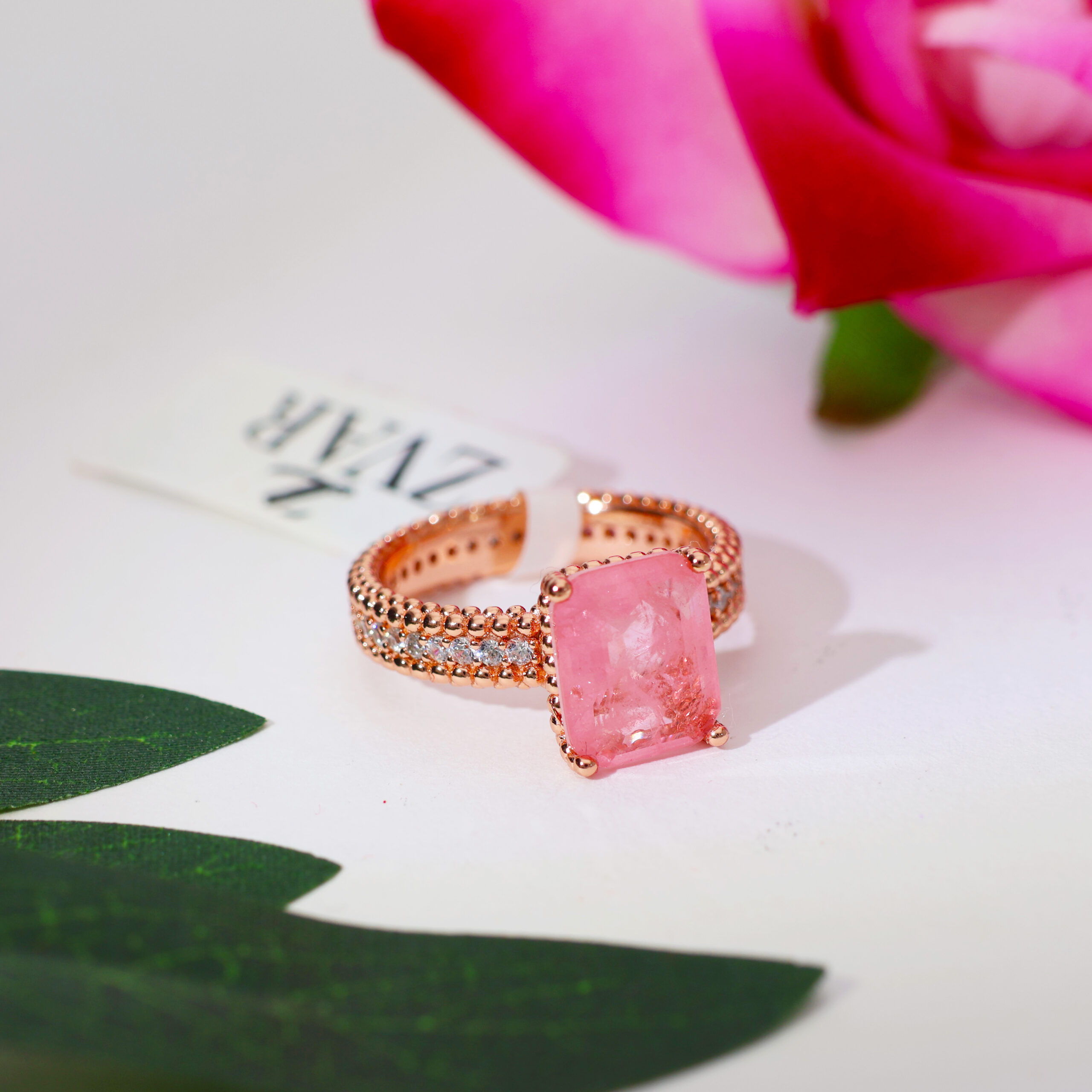 PinkVelora Crown Rosegold Ring - Image 6