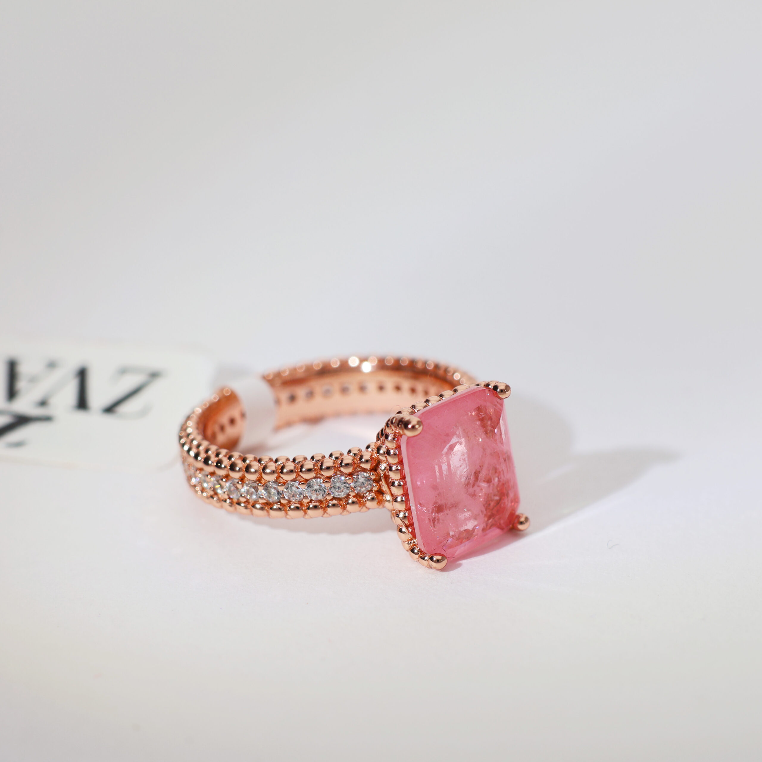 PinkVelora Crown Rosegold Ring - Image 3