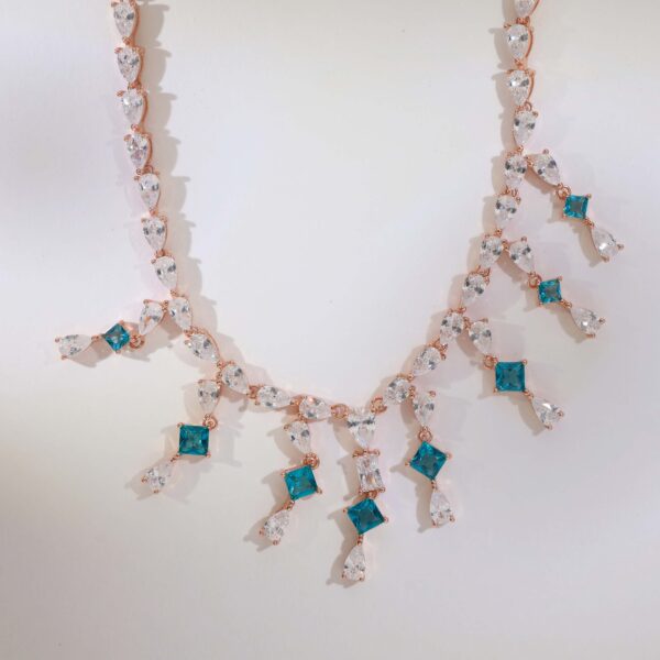 CrystalCascade Rosegold Pandent Set - Image 3