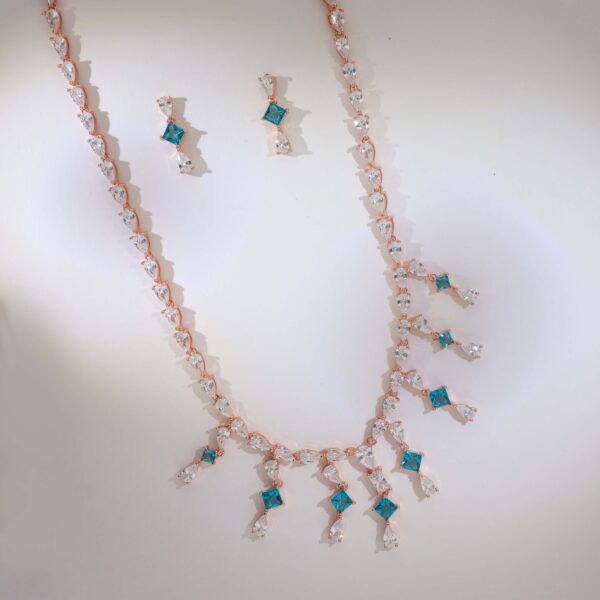 CrystalCascade Rosegold Pandent Set - Image 5