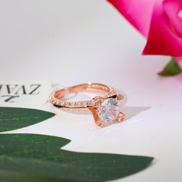 Elaré Solitaire Rosegold Ring - Image 7