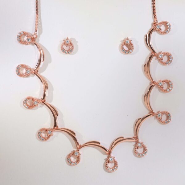 DuskPetal Bloom Rosegold Pandent Set - Image 3