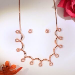 DuskPetal Bloom Rosegold Pandent Set