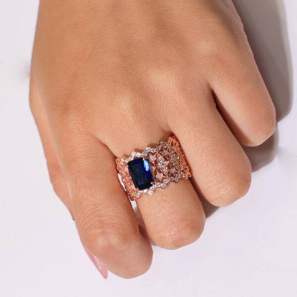 Blue Mirage Rosegold Ring