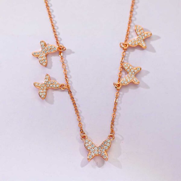 Flutter Kiss Rosegold Necklace - Image 5