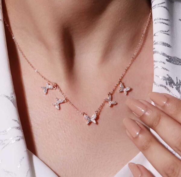 Flutter Kiss Rosegold Necklace